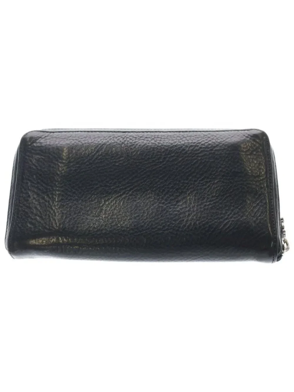Chrome Hearts Rec Zip Plane Round Zip Leather Wallet Black